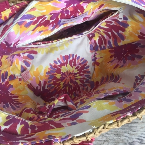 BATH AND BODY WORKS Pink Floral Basket Shoulder Bag - Picture 7 of 7